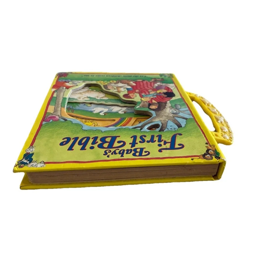 Baby's First‎ Bible Catholic Board Book Peek Trough Windows Carry Handle Vintage